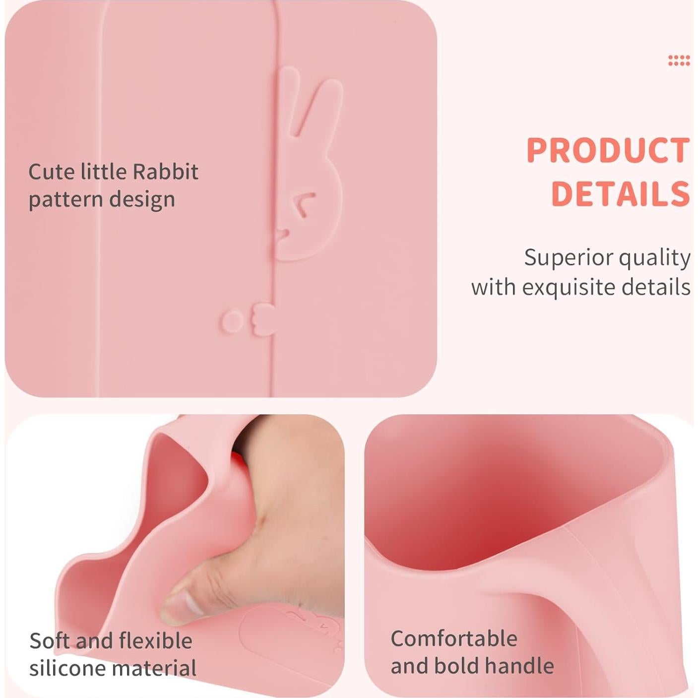 Taza de Enjuague para Bebés CAROFAFA Rosa 850 mL Silicona