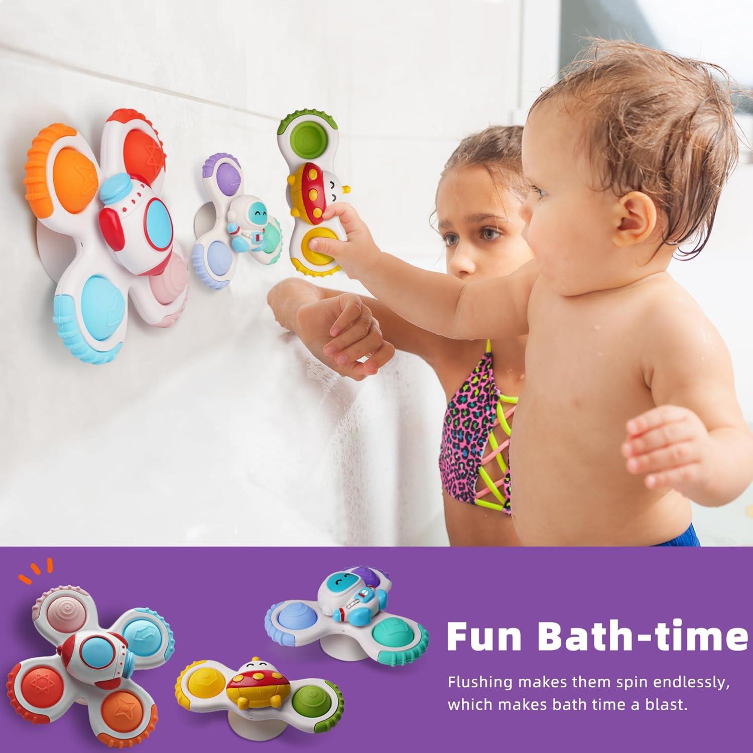 Juguetes de baño giratorios LiKee para bebés 12-18 meses