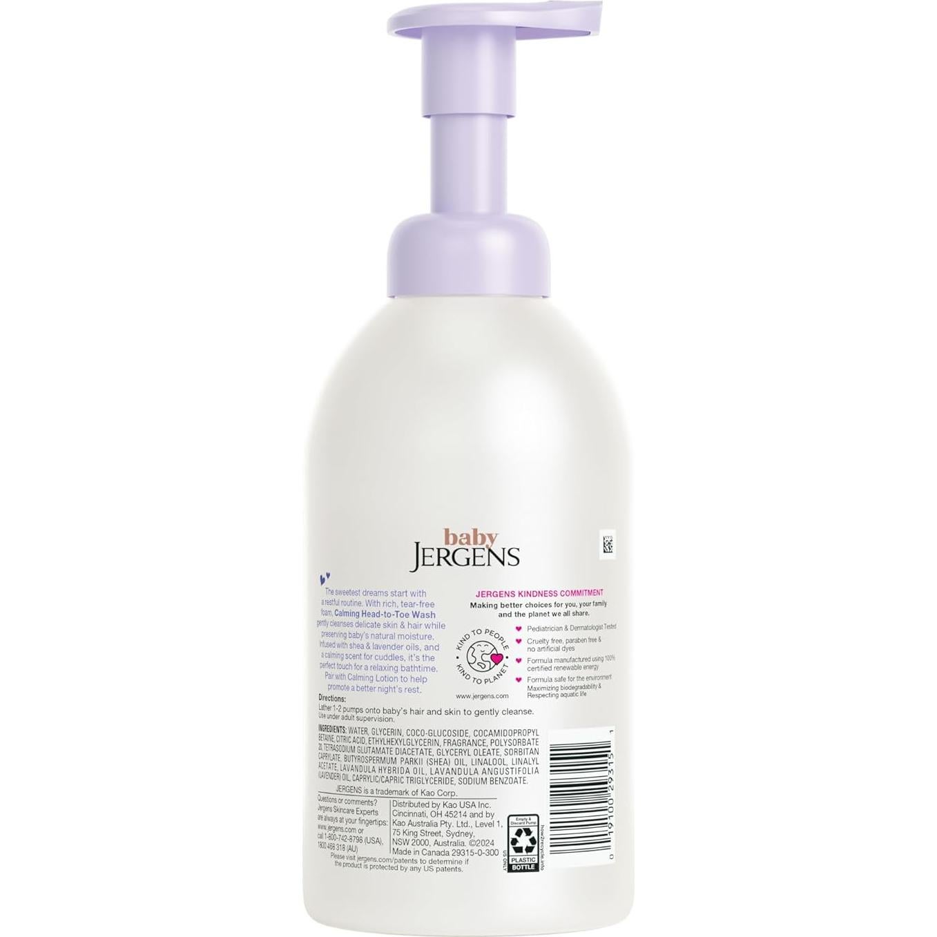 Jabón y Champú Espumoso Jergens Baby 532 ml - Sin Lagrimas