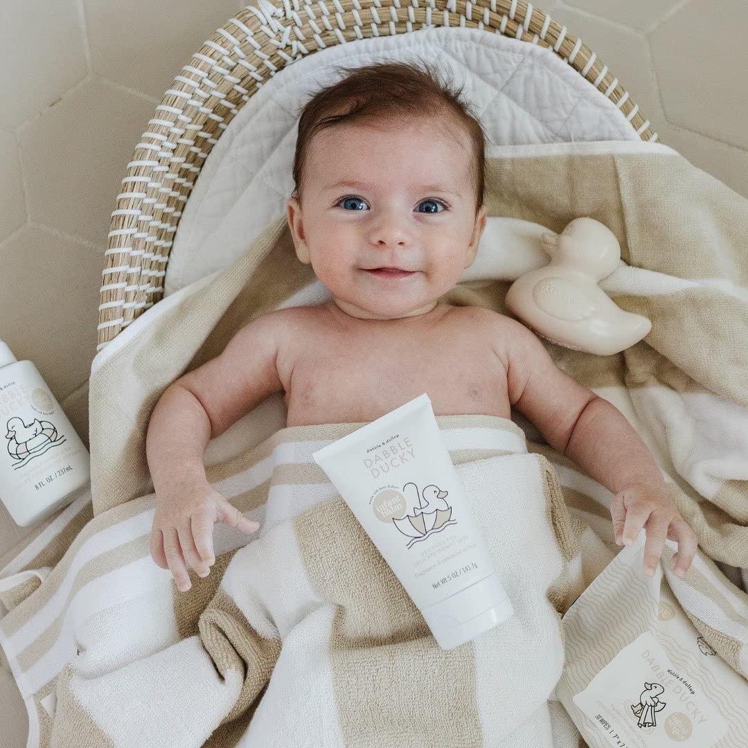 Dabble & Dollop Infant Balm - Natural Lotion for Babies, Fragrance & Essential Oil Free, 100% USA-made, Dye-Free, Tear-Free, Vegan (Set of 2)