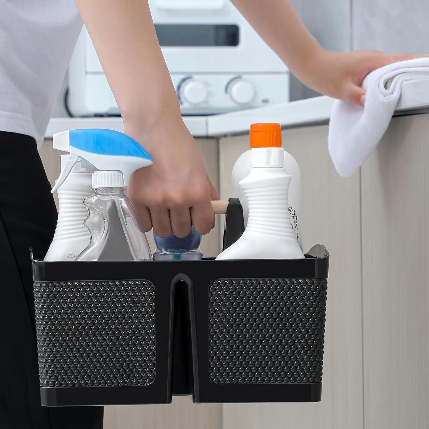 Cesta de Ducha Portátil rejomiik de Plástico Negro 27.4x19.6cm