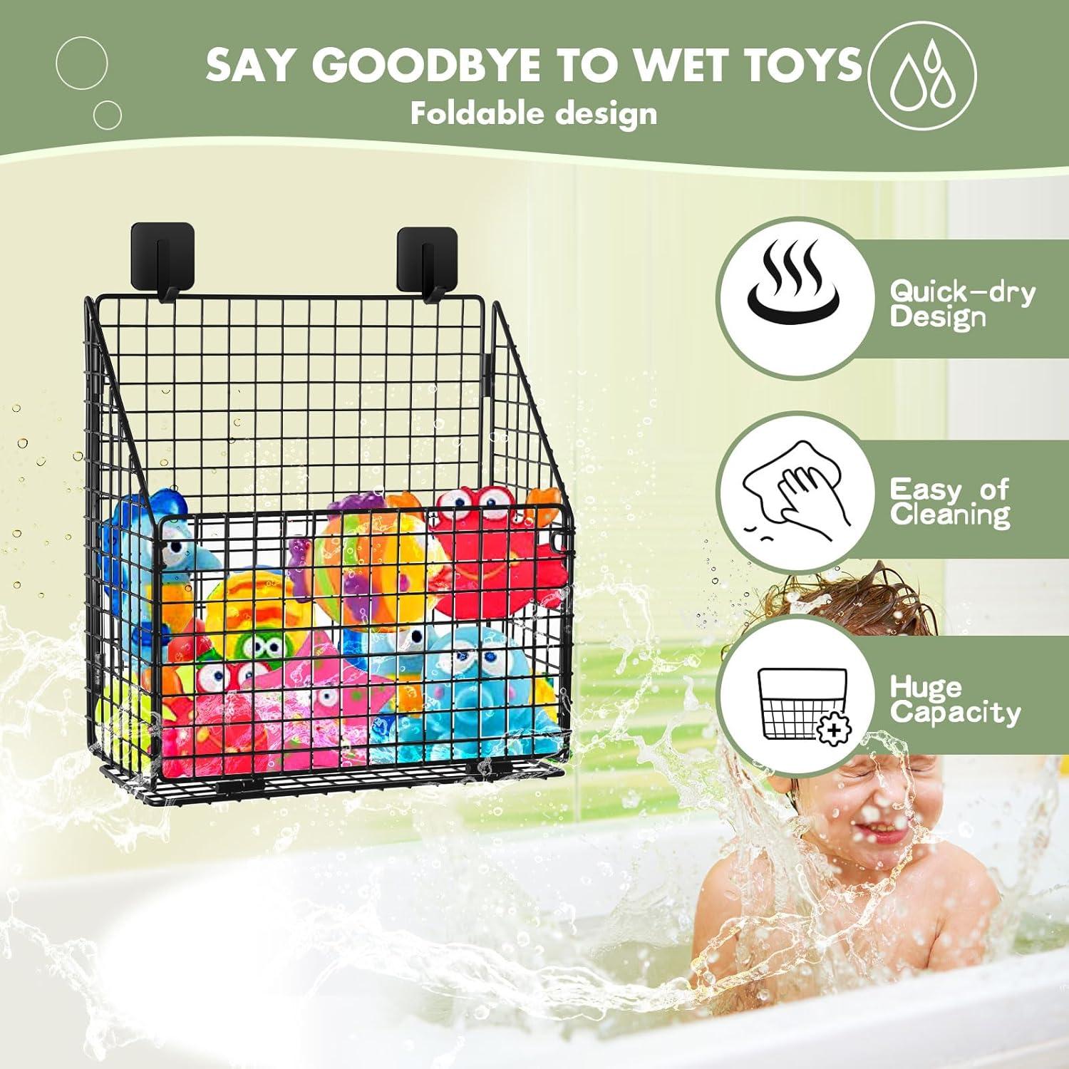 Organizador de Juguetes de Baño Plegable Greentainer Negro