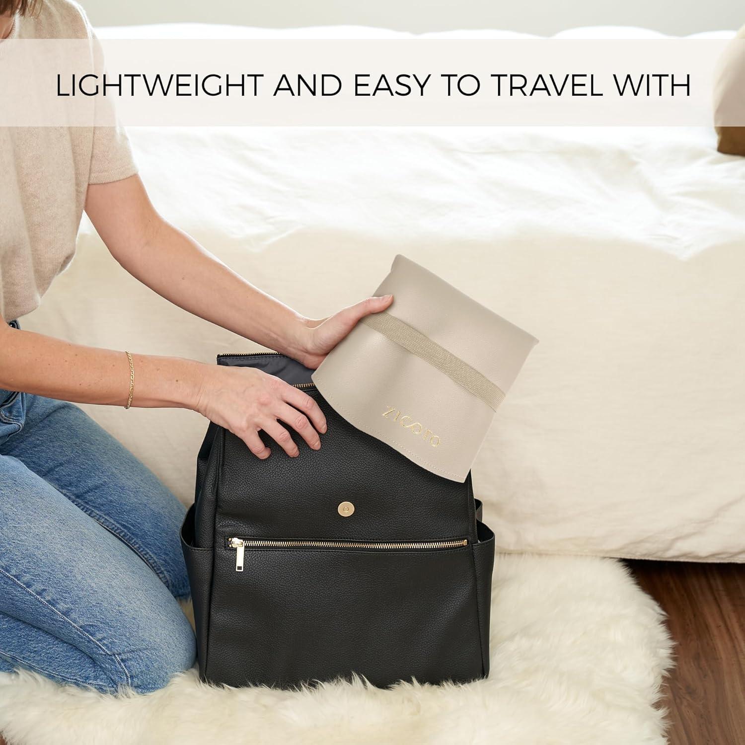 Almohadilla Portátil para Cambiar Bebés ZICOTOs Beige - Impermeable y Lavable