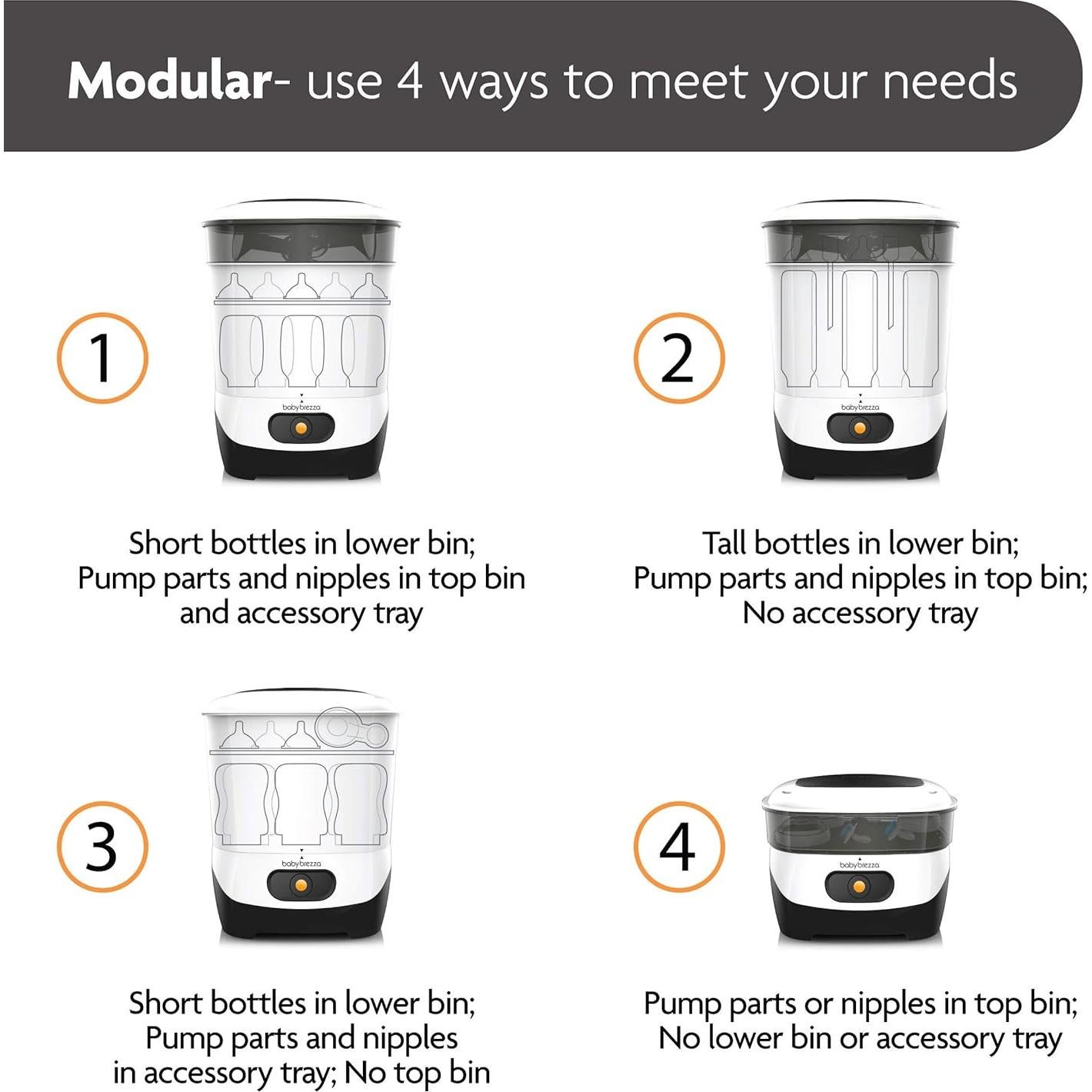 Esterilizador Eléctrico Baby Brezza 4 en 1 para Biberones