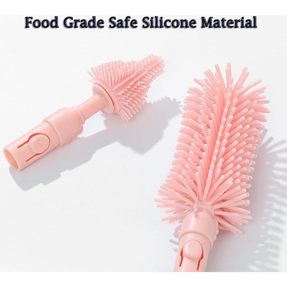 Kit de Cepillos para Biberones 6 en 1 Onluckdeer Rosa