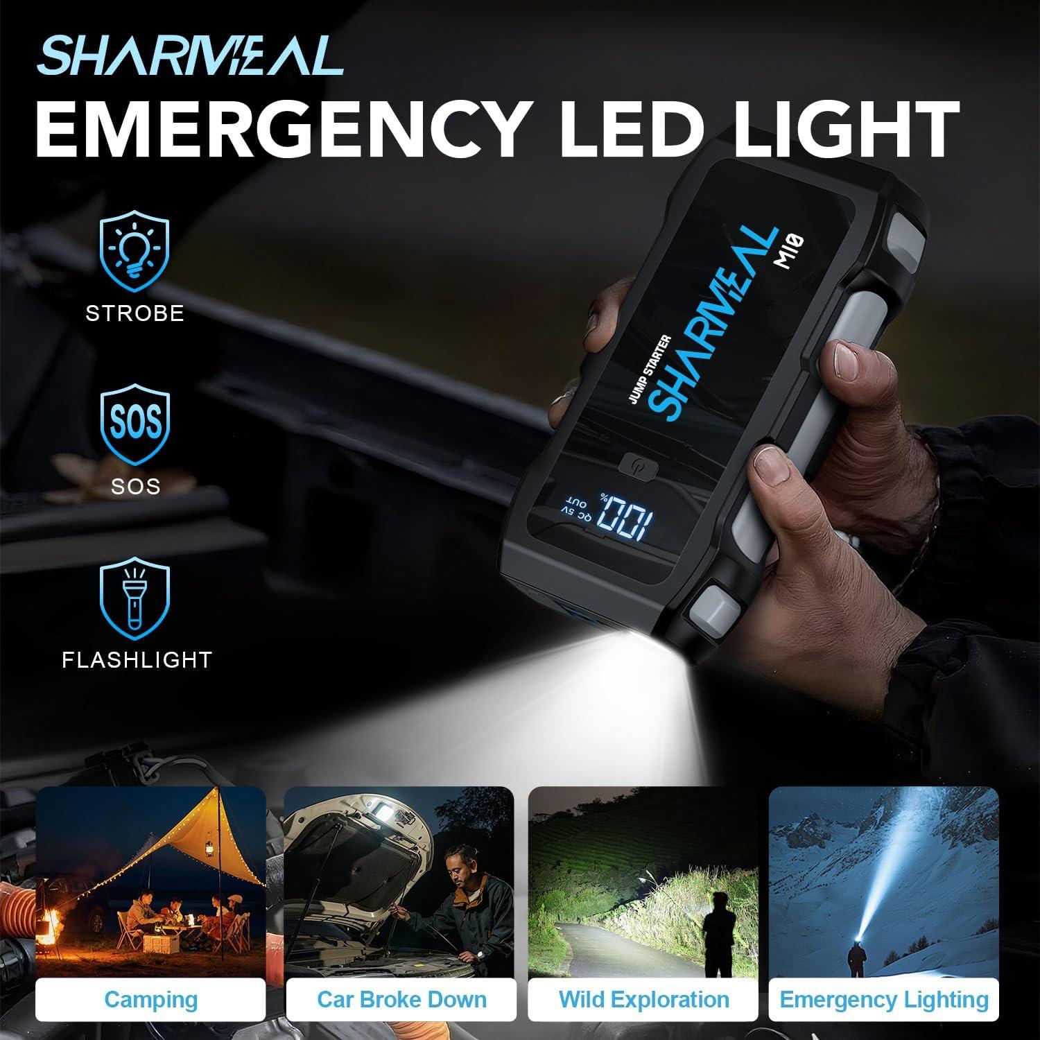 Arrancador de Batería Sharmeal M10-HH-5000A 12V 5000A USB