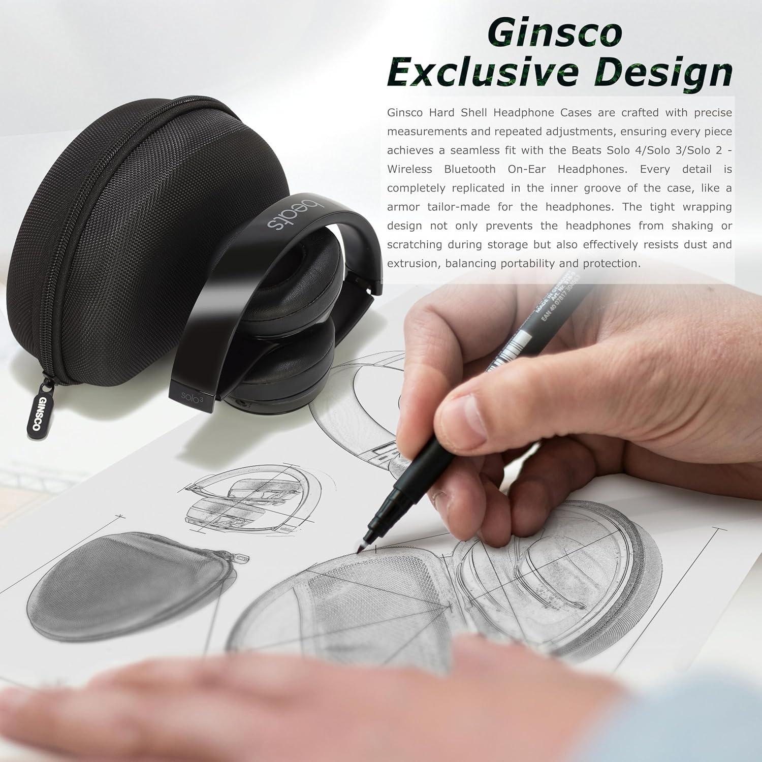 Funda Dura Ginsco para Auriculares Beats Solo 2/3/4 - Negro