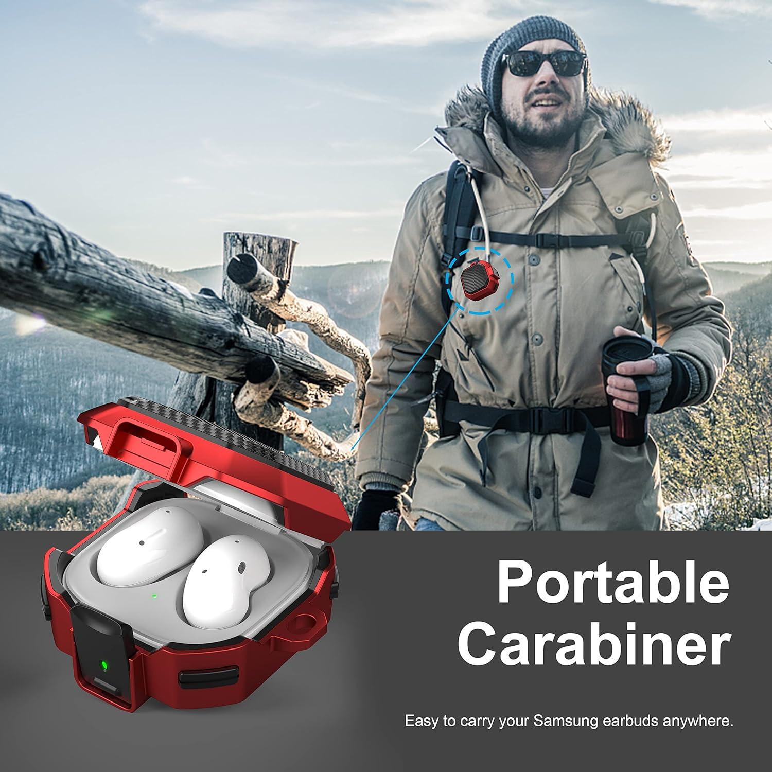 Funda Protectora Valkit para Galaxy Buds FE/2 Pro/2/Live - Rojo