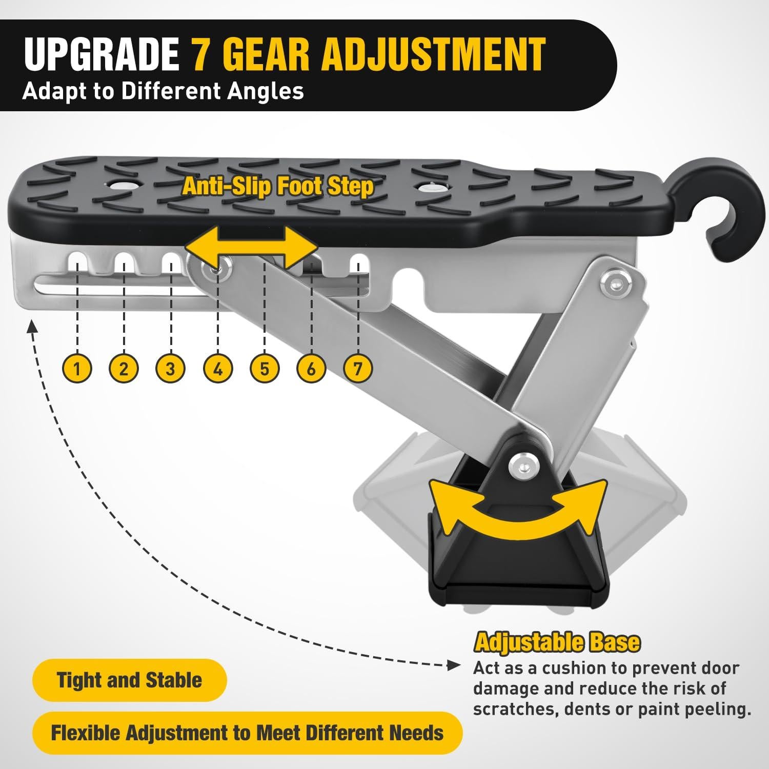 Escalón de puerta de coche Nilight ajustable de aluminio 227 kg