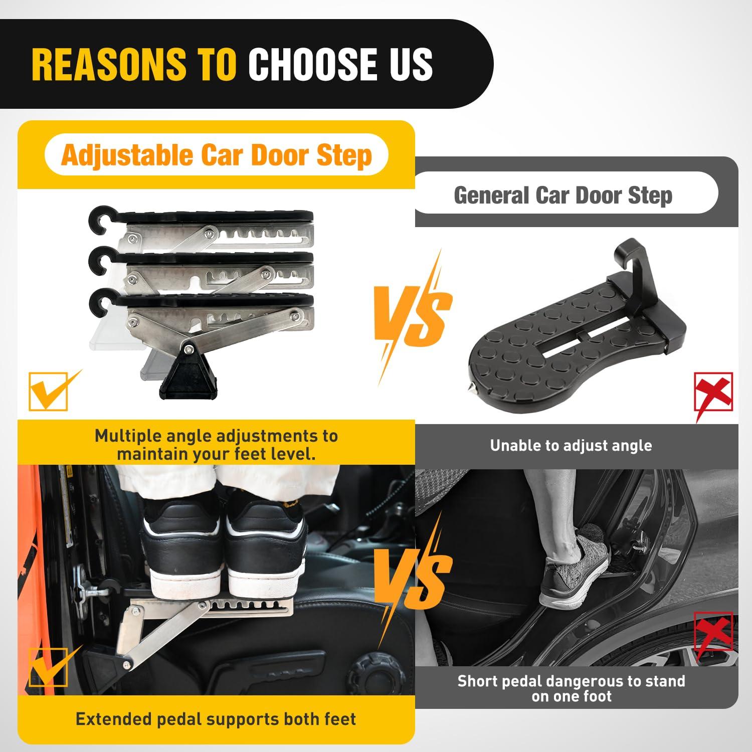 Escalón de puerta de coche Nilight ajustable de aluminio 227 kg