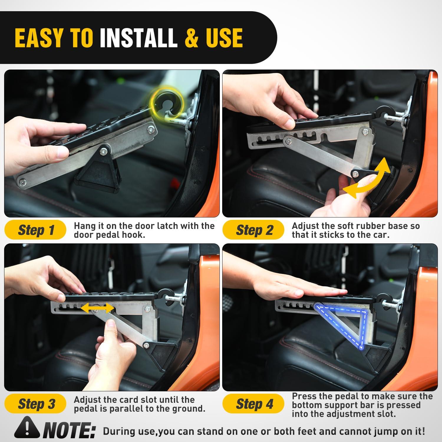 Escalón de puerta de coche Nilight ajustable de aluminio 227 kg