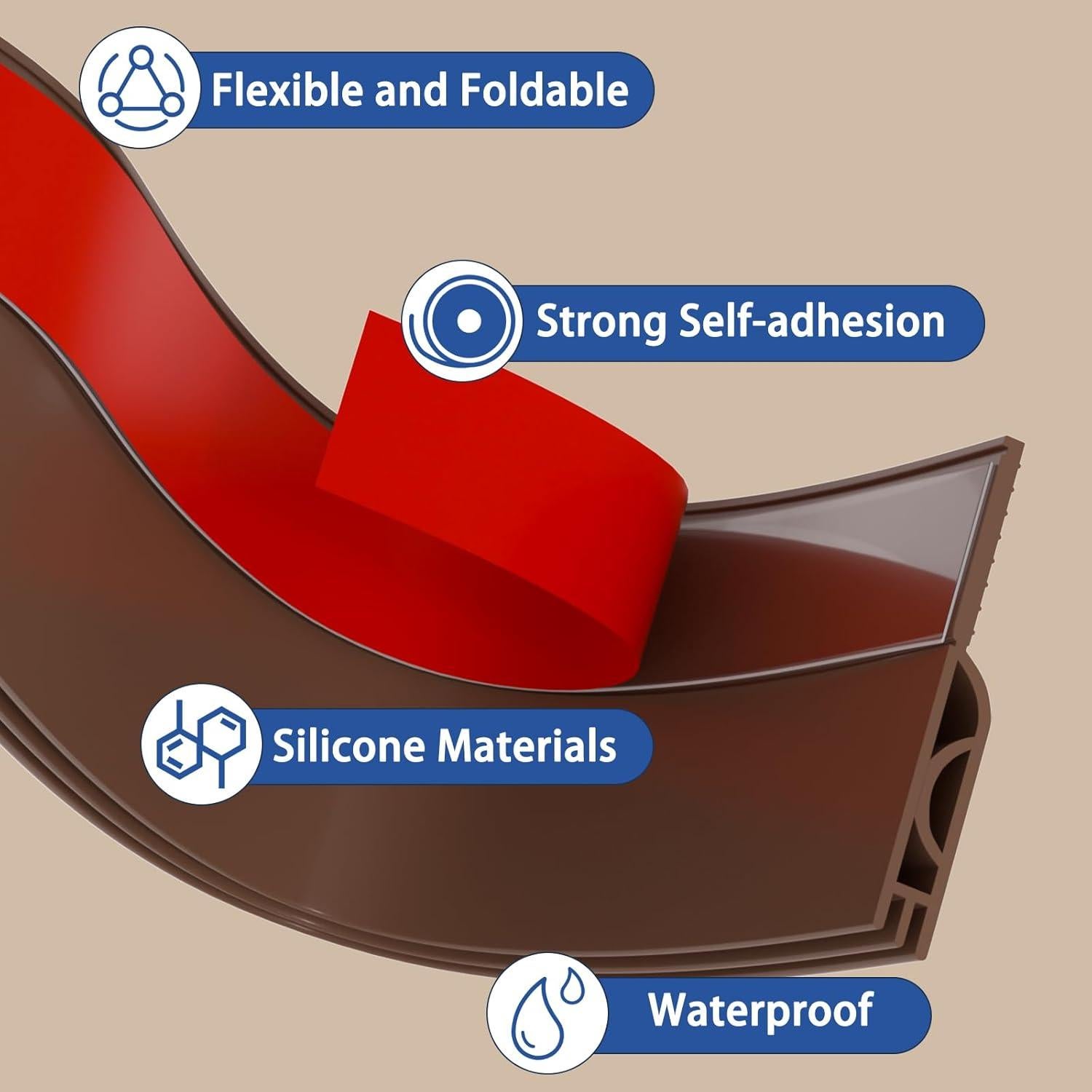 Detenedor de Corrientes de Aire Lumimoi 99 cm Marrón Silicona