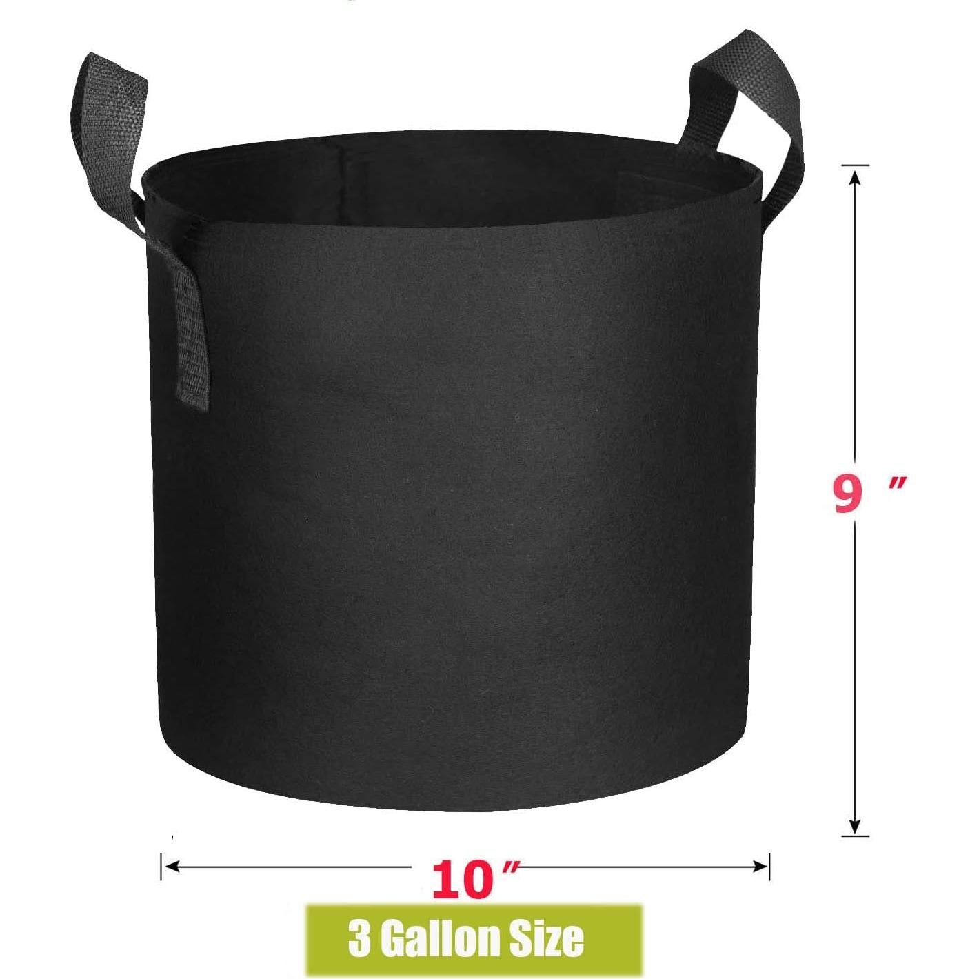 Paquete de 10 bolsas de cultivo Cavisoo 11.4L tela transpirable