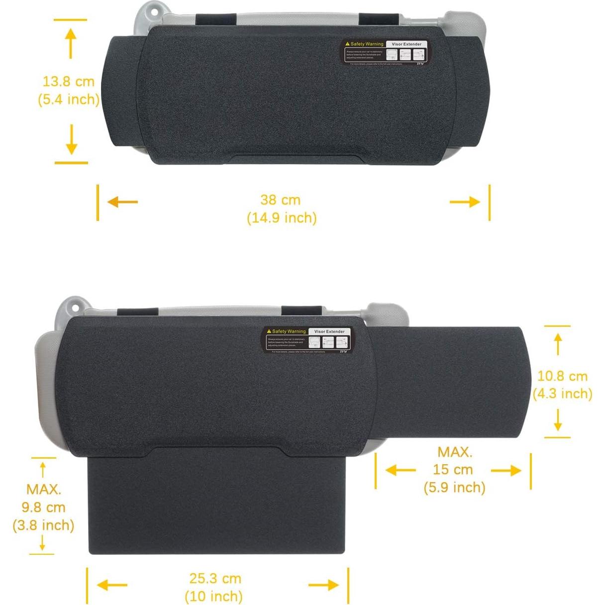 Extensor de Visera de Coche TFY Negro Anti-Deslumbrante