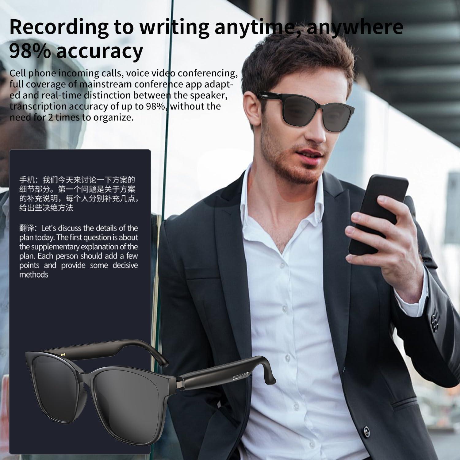 Gafas de Traducción Inalámbricas SOBAST G1 AI 110+ Idiomas