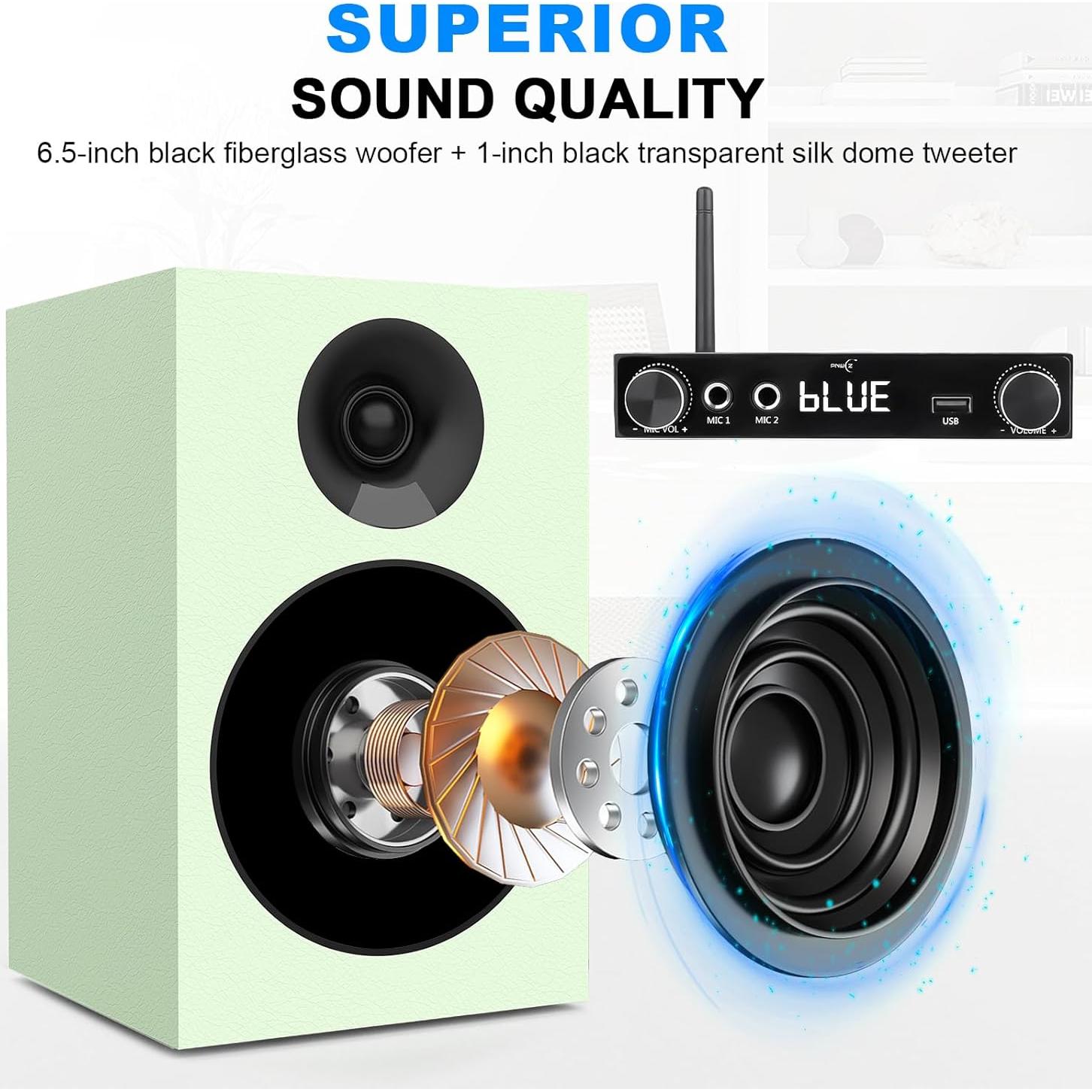 Altavoces de Estantería Pasivos PNWCZ 5.25" Verde Aguacate Hi-Fi