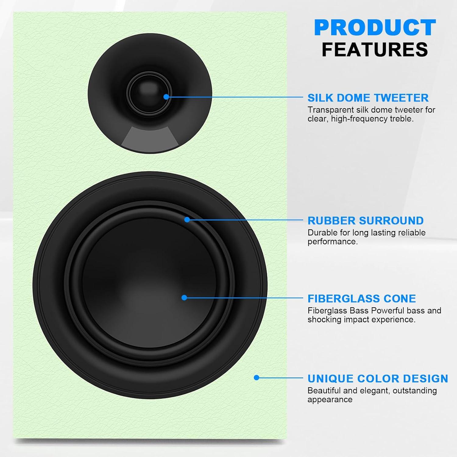 Altavoces de Estantería Pasivos PNWCZ 5.25" Verde Aguacate Hi-Fi