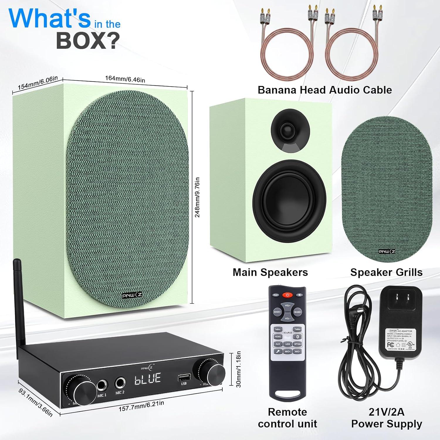 Altavoces de Estantería Pasivos PNWCZ 5.25" Verde Aguacate Hi-Fi