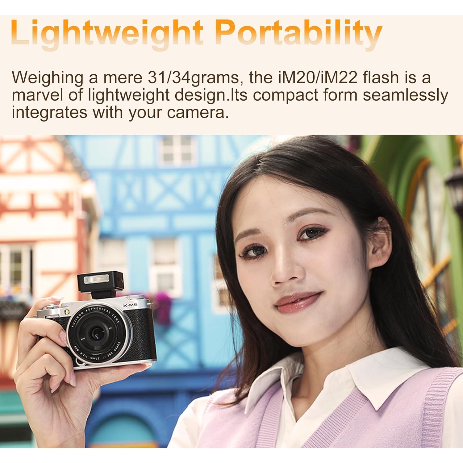 Flash Godox IM20 Mini para Cámara - Batería Recargable, 230 Destellos