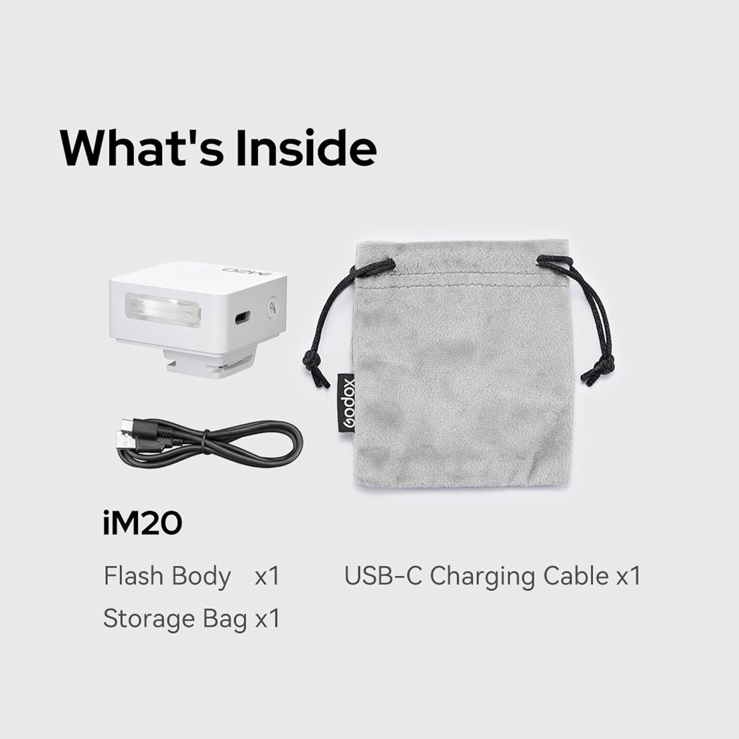 Flash Godox IM20 Mini para Cámara - Batería Recargable, 230 Destellos