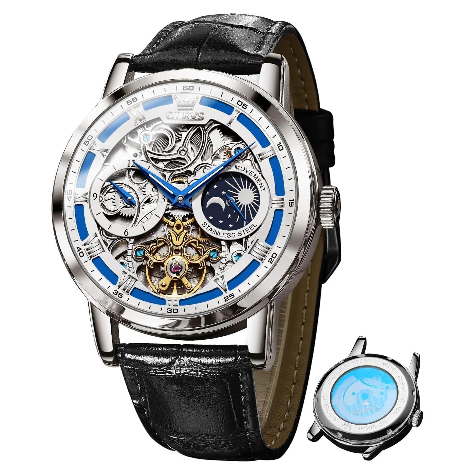 Reloj Esqueleto Automático OLEVS OW-G6670HP-BL Hombre Lujo