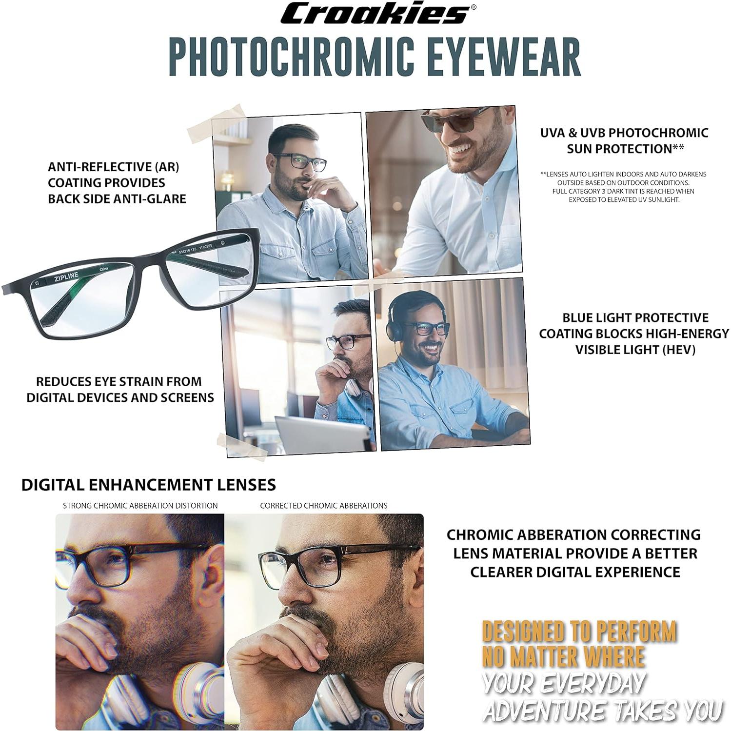 Gafas de Sol Fotoquímicas Croakies UV400 con Protección HEV