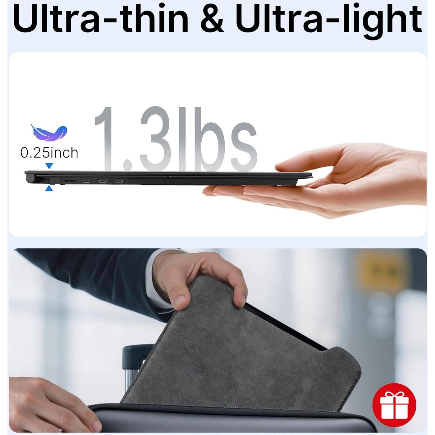 Extensor de Pantalla Triple AOKER F3 14" FHD 1080P para Laptop