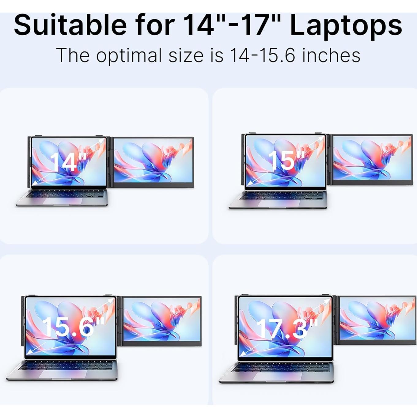 Extensor de Pantalla Triple AOKER F3 14" FHD 1080P para Laptop