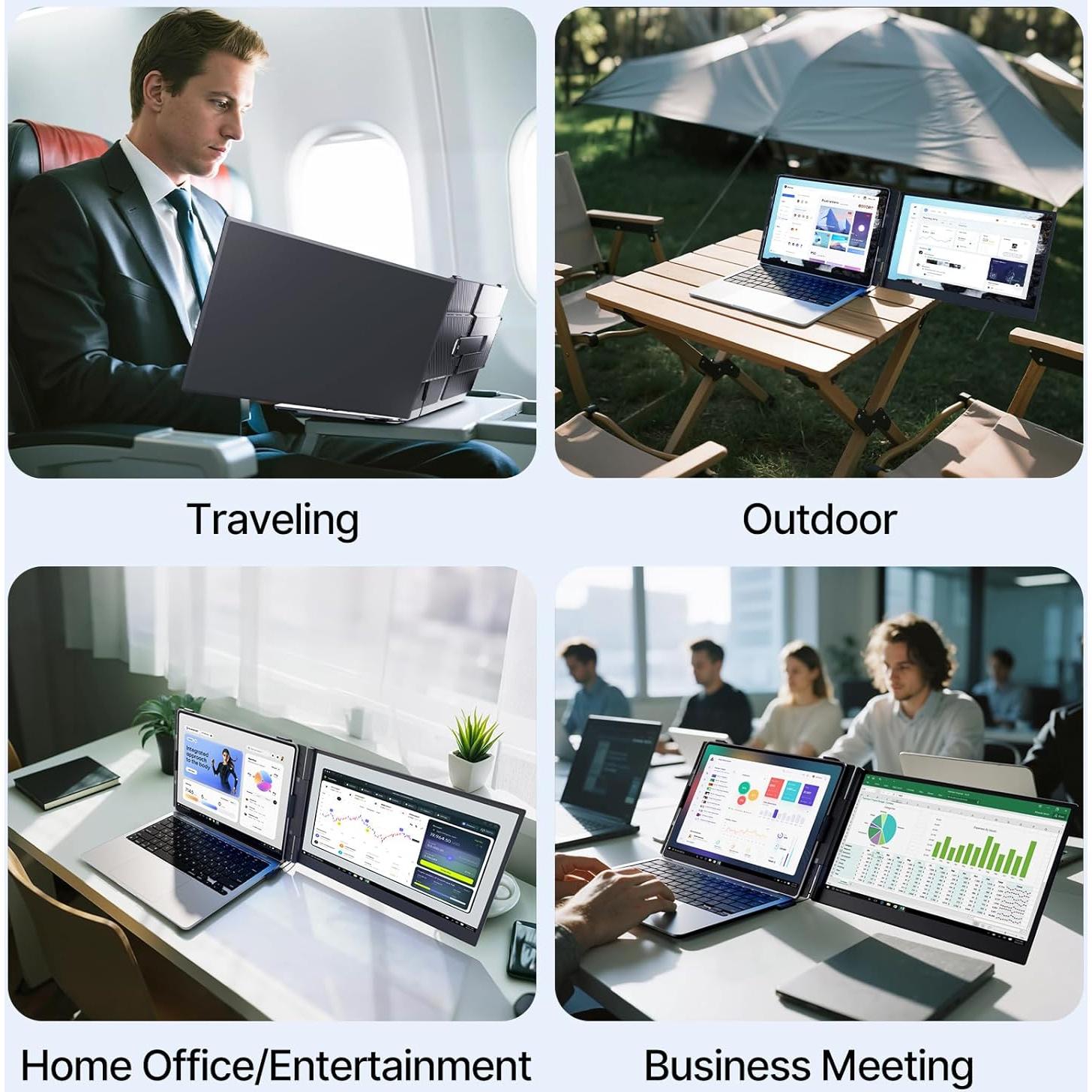 Extensor de Pantalla Triple AOKER F3 14" FHD 1080P para Laptop