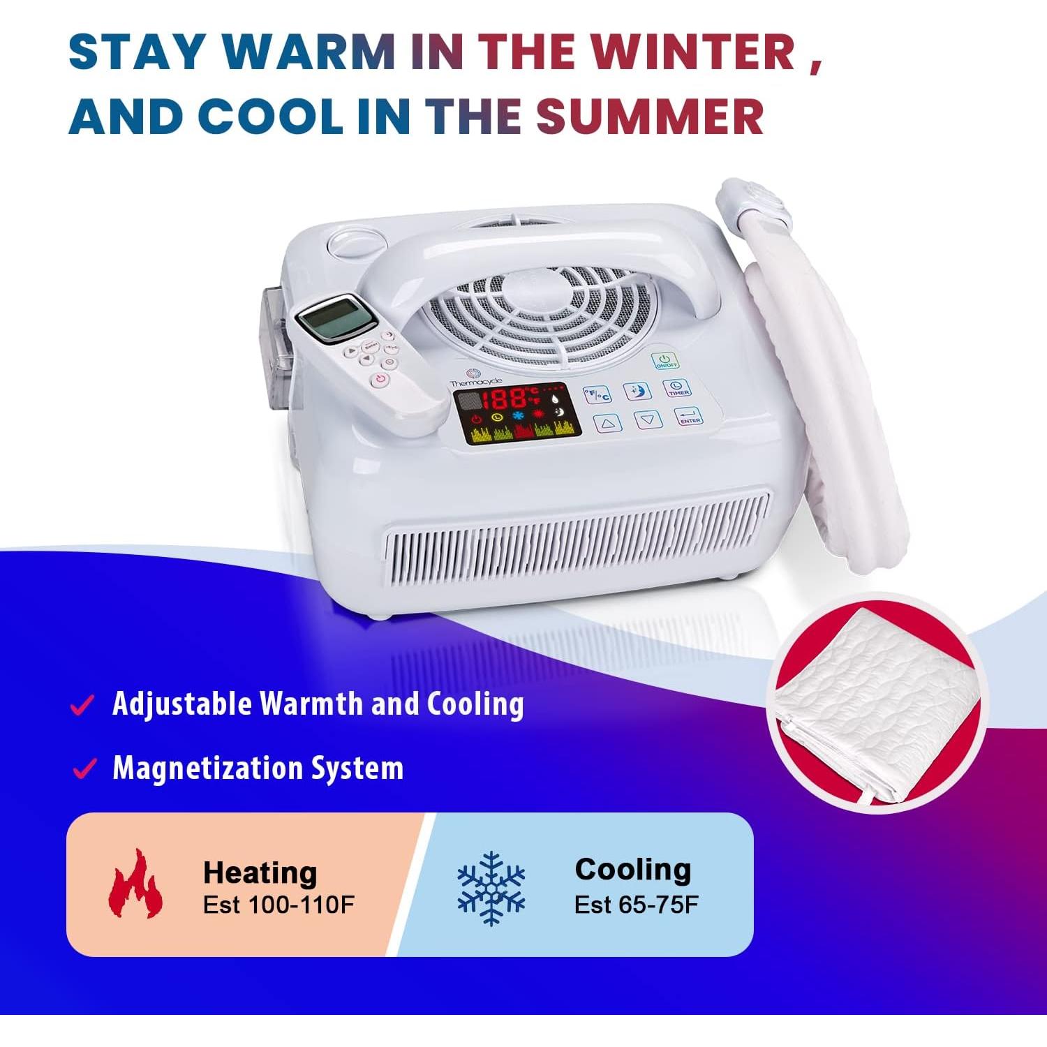 Water Circulating Sleep Pad by Thermacycle; Both Cools and Heats, EMF Free Therapeutic Mattress Pad; Sleep Aid– for Hot Flashes, Night Sweats, Menopause, Insomnia, Hyperhidrosis - Twin - 35" by 75"