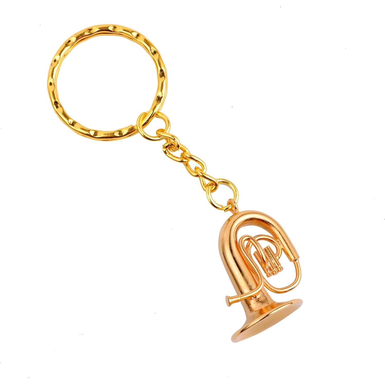 Llavero Miniatura Tuba de Latón con Estuche - 2.59 cm