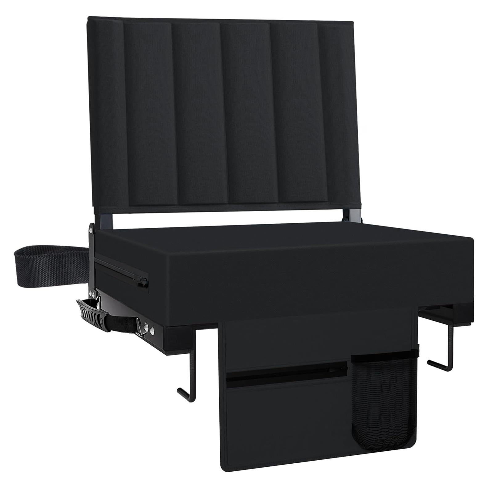 Asiento de Estadio Plegable Aliphon Negro con Soporte Acolchado