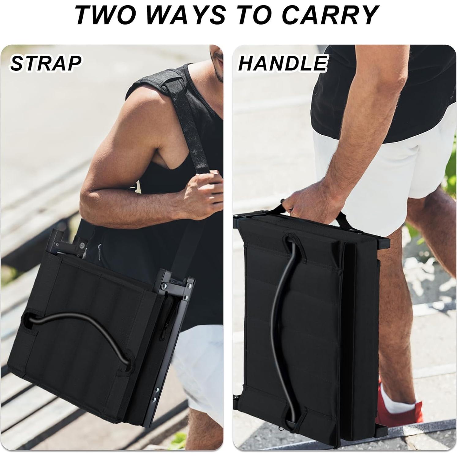 Asiento de Estadio Plegable Aliphon Negro con Soporte Acolchado