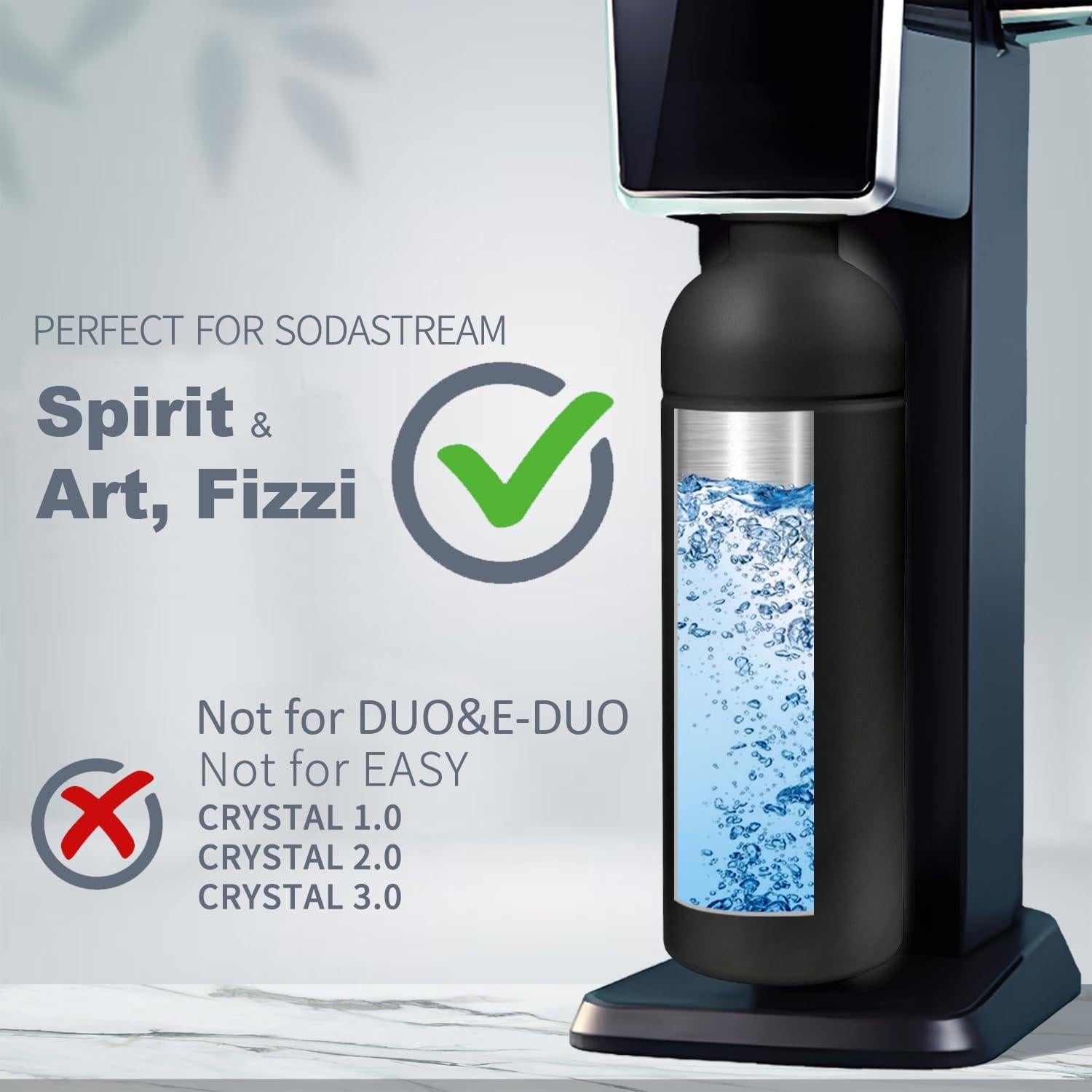 Botella de Acero Inoxidable 1L Parateck para Sodastream