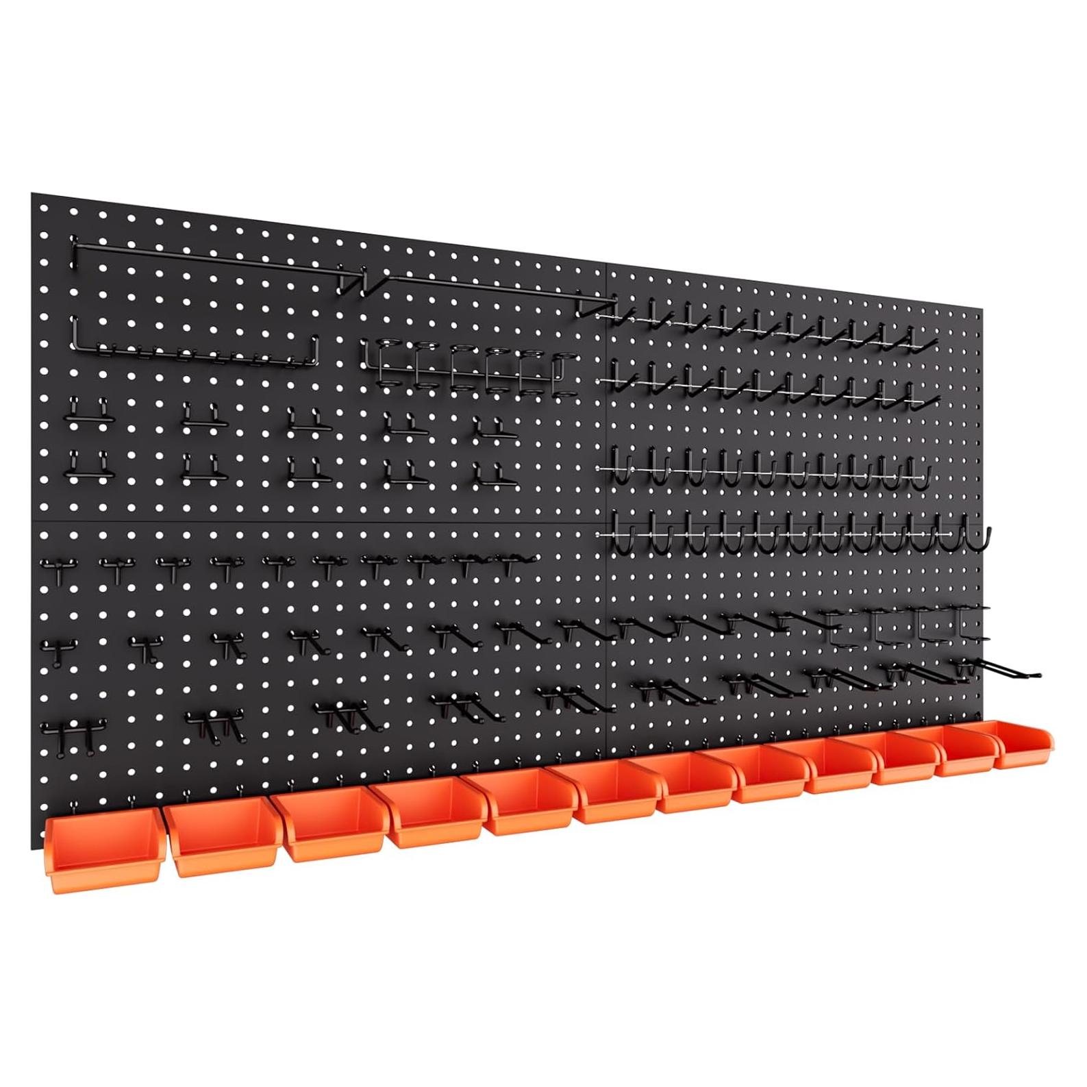 Kit de Paneles de Metal INCLY 48x60 cm con 156 Ganchos