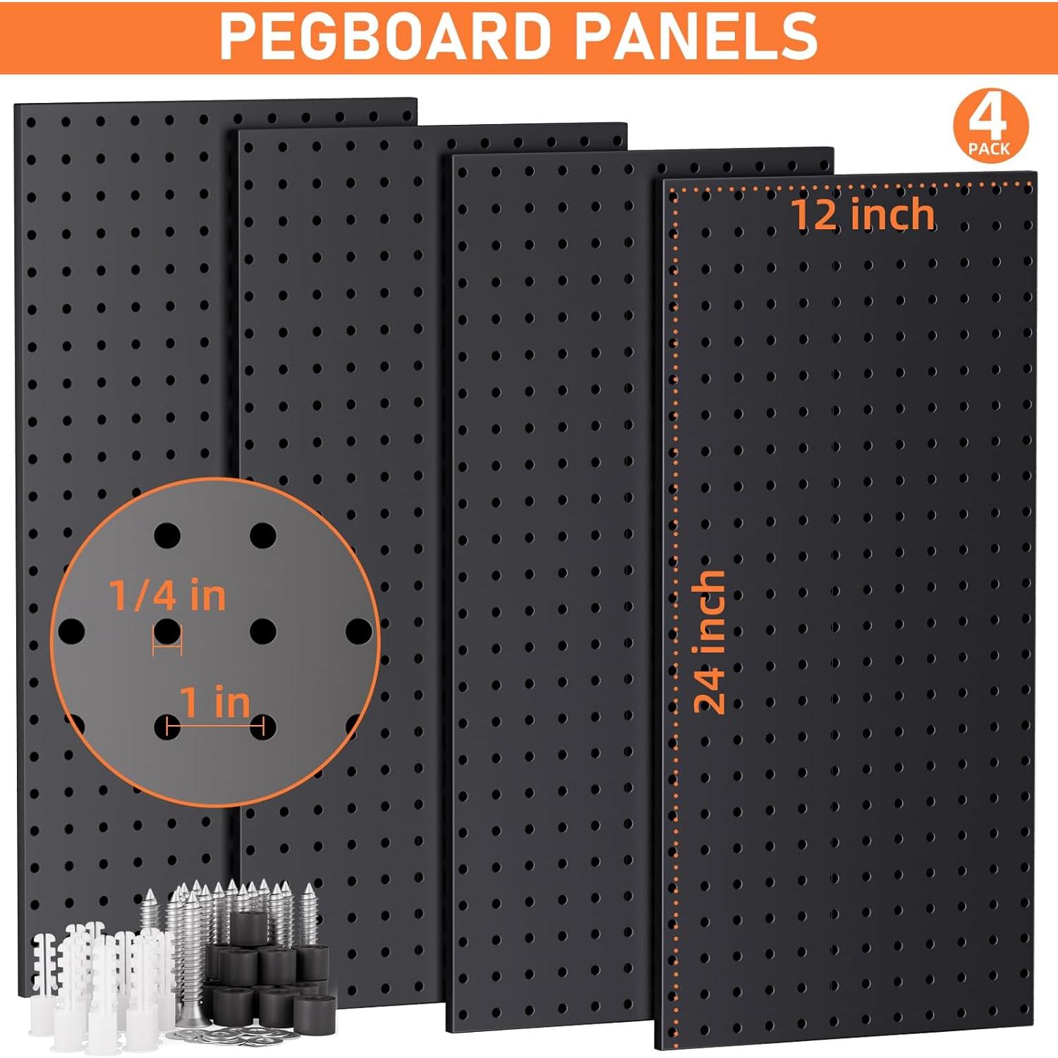 Kit de Paneles de Metal INCLY 48x60 cm con 156 Ganchos