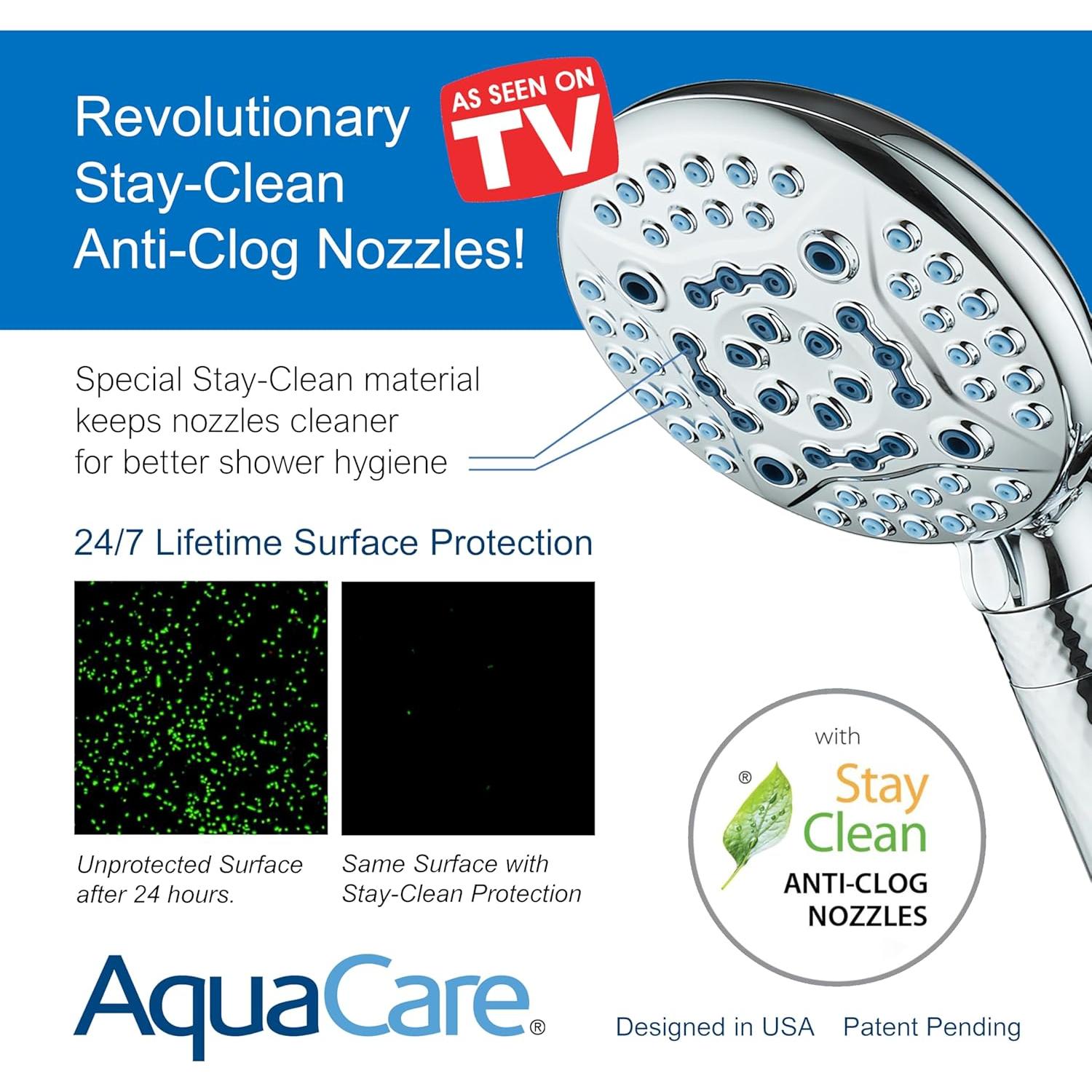 Ducha de Alta Presión AquaCare 6 Vías con Filtro Cromado