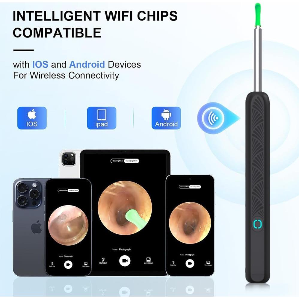 Kit de Limpieza de Oídos CZYJPRL con Cámara 1080P y 8 Piezas
