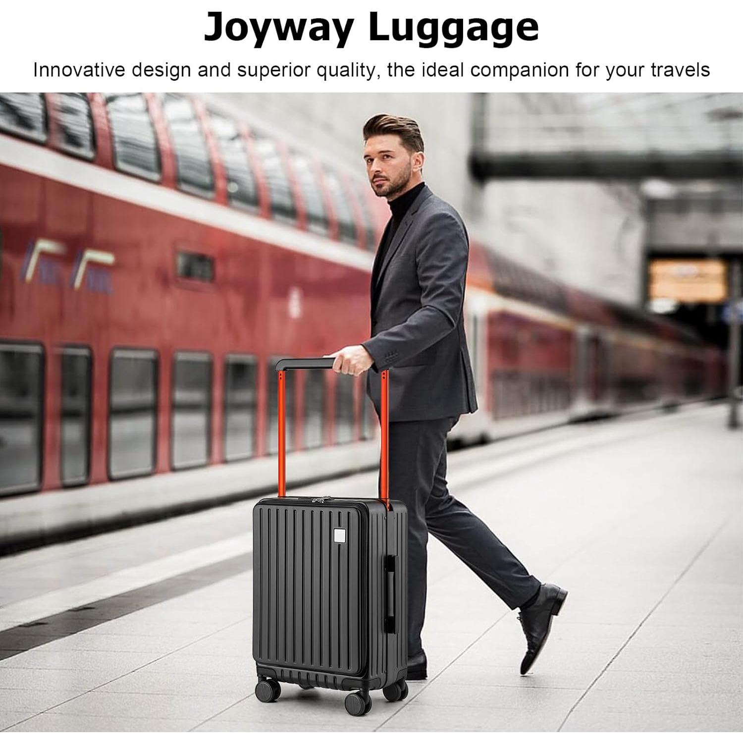 Maleta de mano Joyway Hardshell 20" negra con cerradura TSA