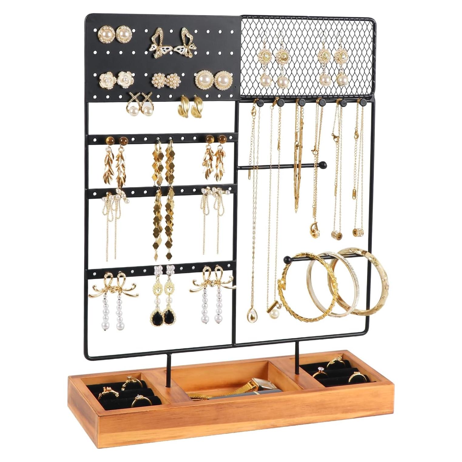 Soporte Organizador de Joyería SLOZO 4 Niveles 84 Agujeros
