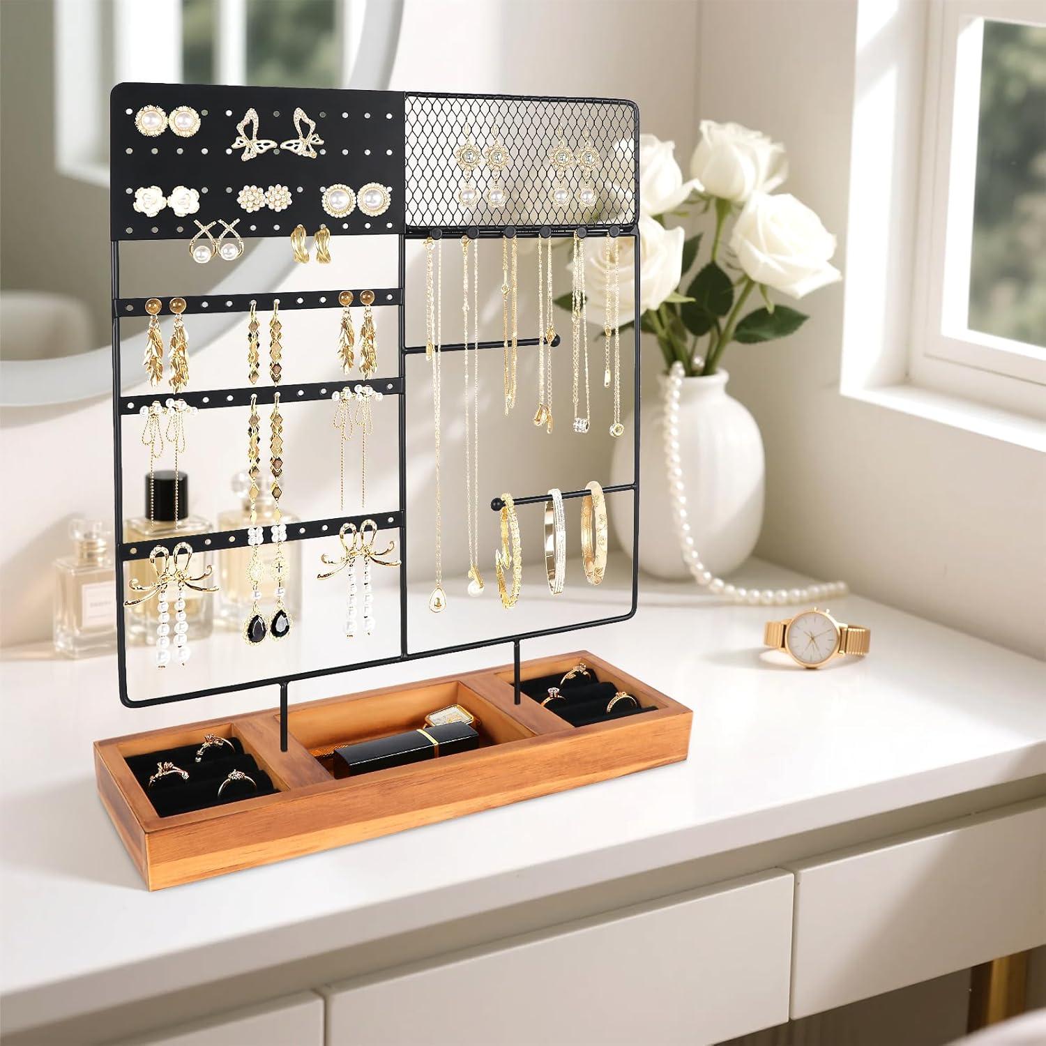 Soporte Organizador de Joyería SLOZO 4 Niveles 84 Agujeros