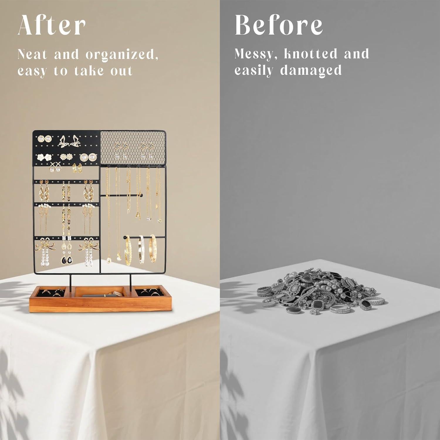 Soporte Organizador de Joyería SLOZO 4 Niveles 84 Agujeros