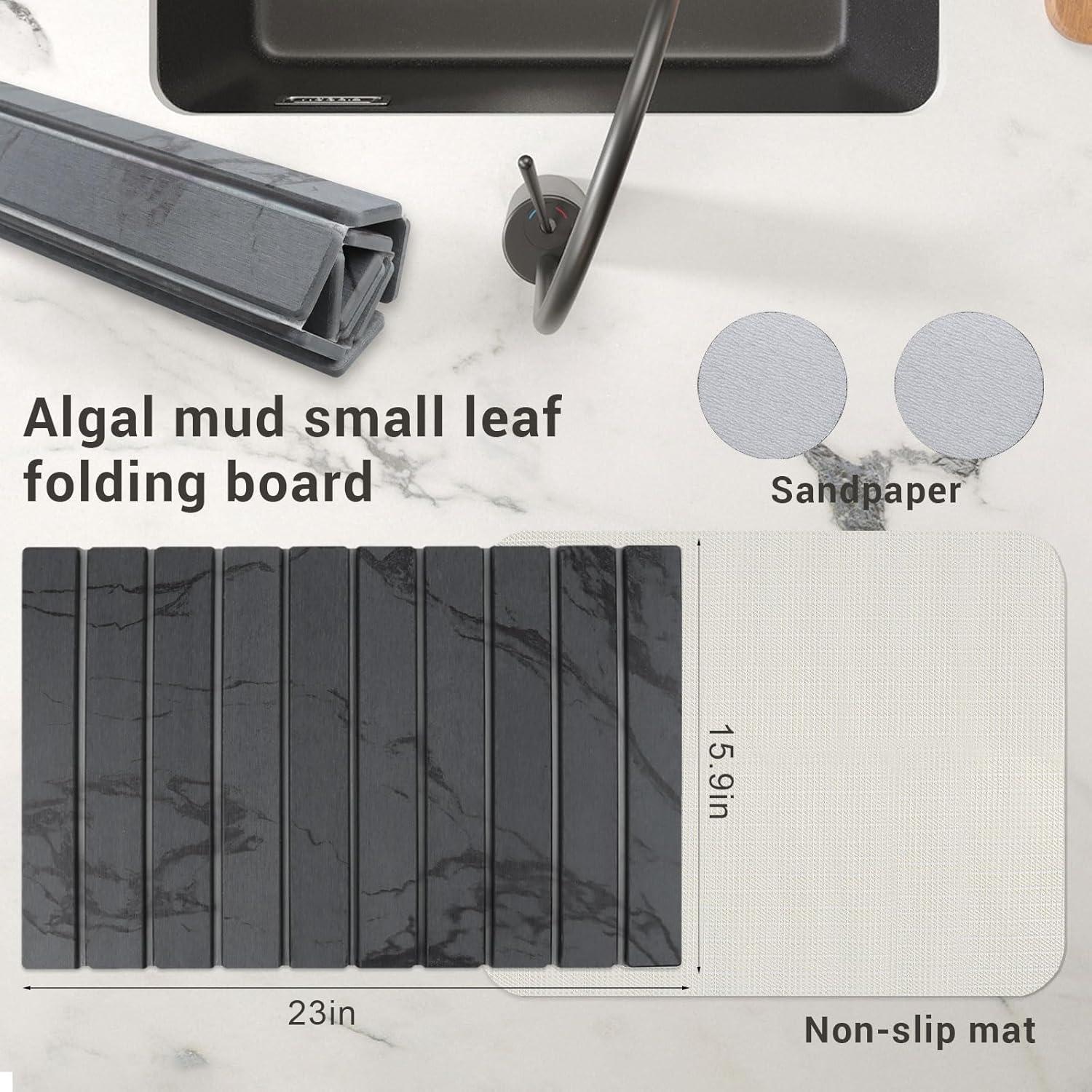 Alfombrilla de Secado Rápido Edenecho 58x40 cm Gris Diatomácea