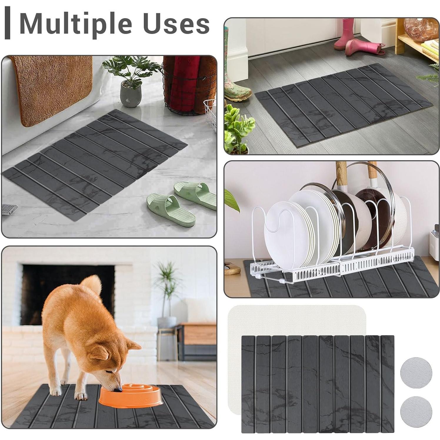 Alfombrilla de Secado Rápido Edenecho 58x40 cm Gris Diatomácea