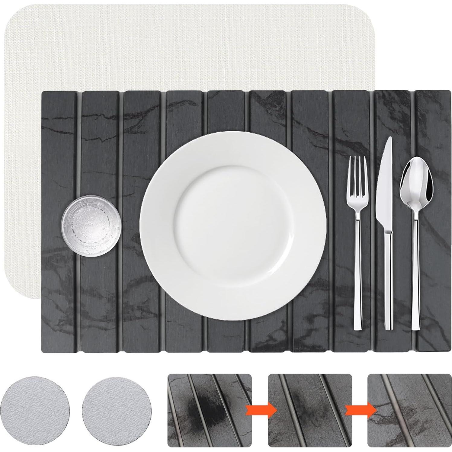 Alfombrilla de Secado Rápido Edenecho 58x40 cm Gris Diatomácea