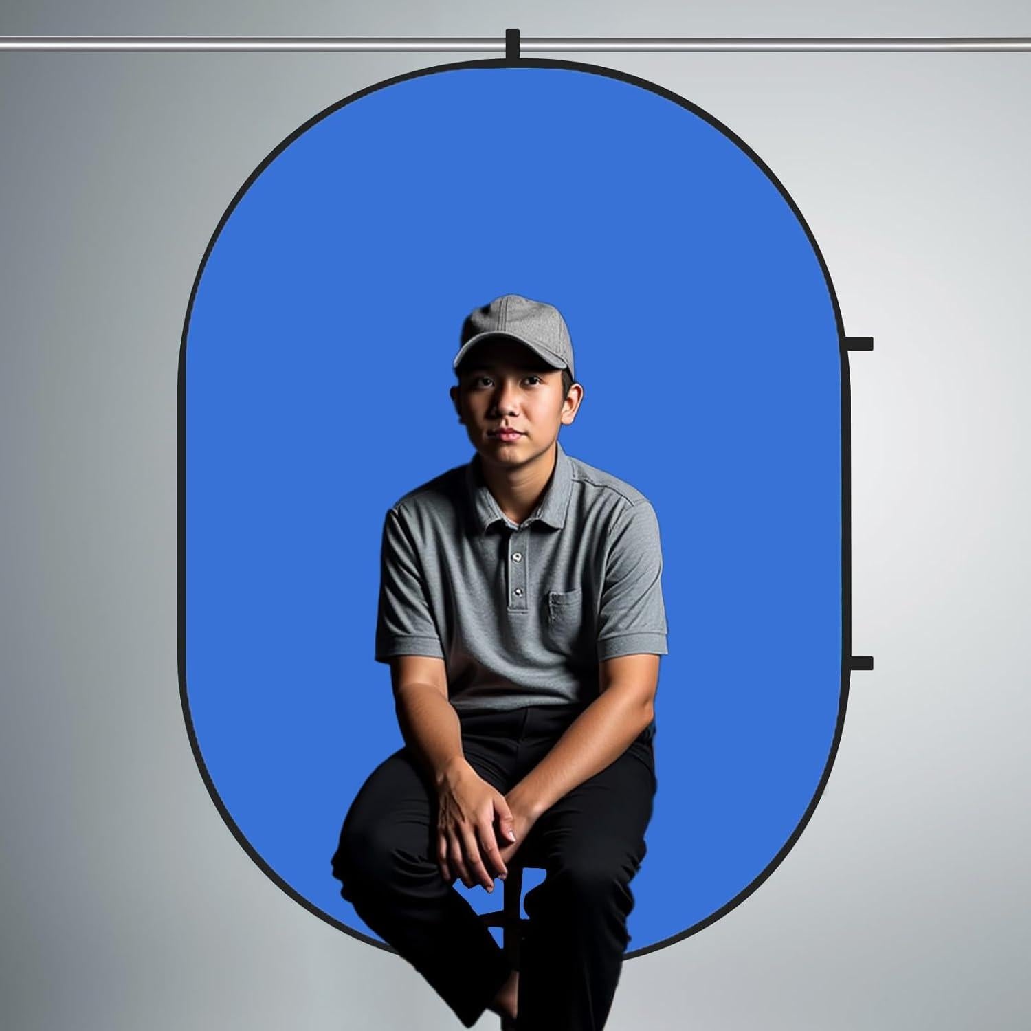 Fondo Plegable Pop-Up Kate 1.5x2m Azul/Verde para Fotografía