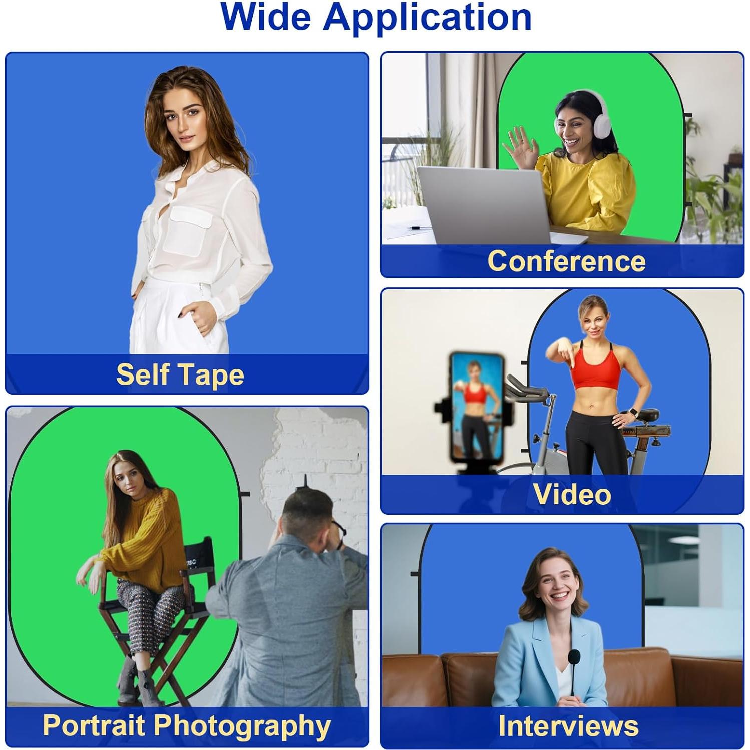 Fondo Plegable Pop-Up Kate 1.5x2m Azul/Verde para Fotografía