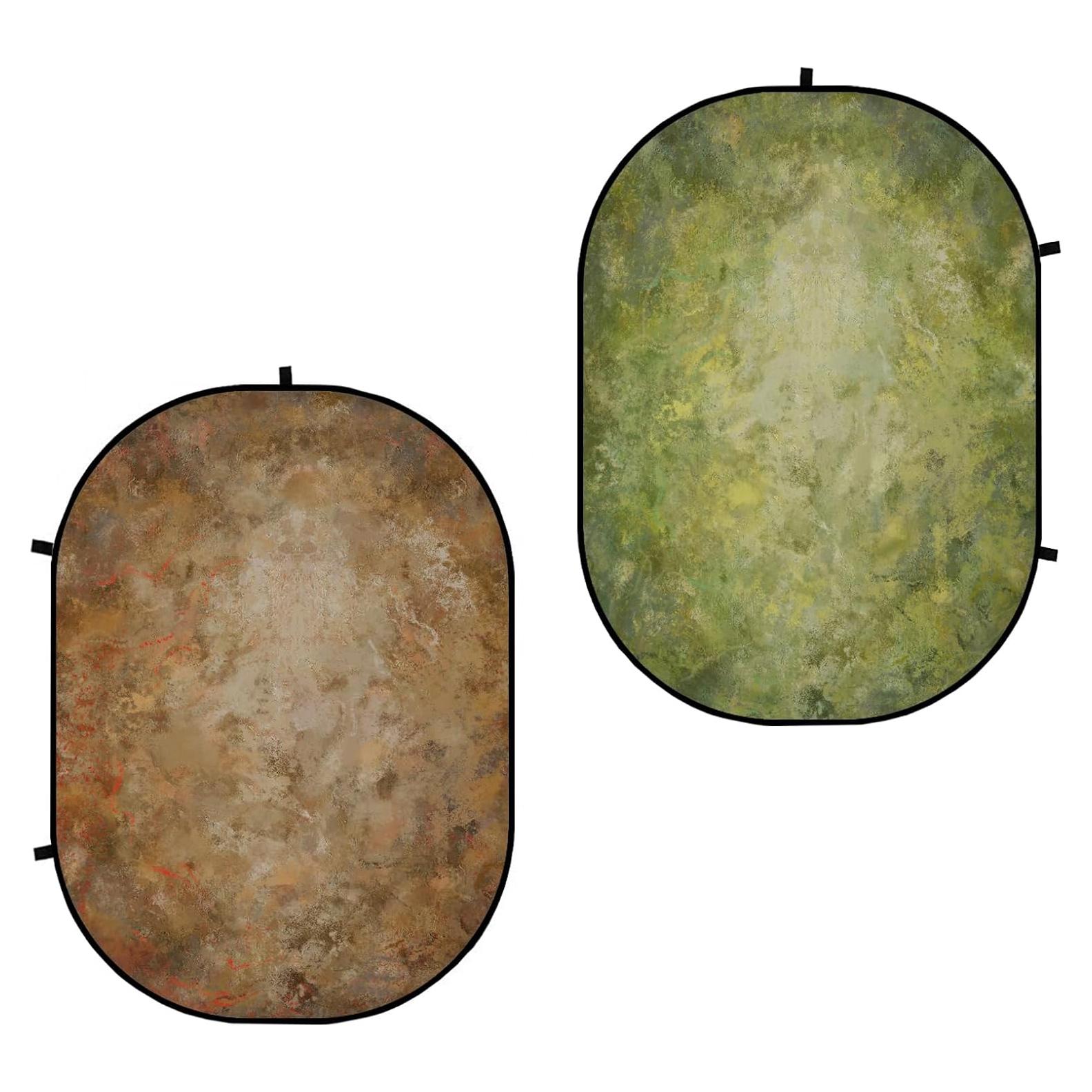 Fondo Colapsable Kate 1.5m x 2.0m Verde/Marrón para Fotografía