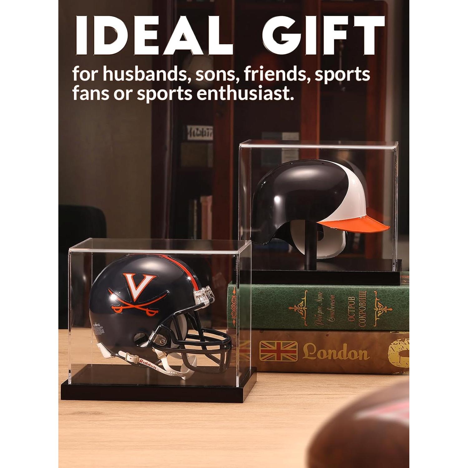 Caja de Exhibición JupDec para Mini Casco Acrílico y Madera