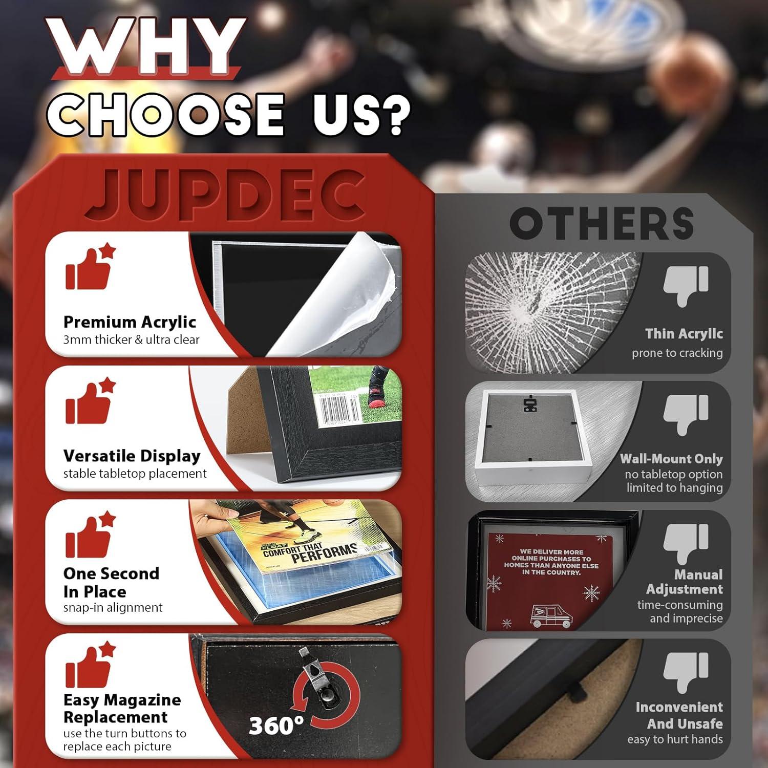 Marco de Revista Deportiva JupDec, Madera Premium 20.32x26.67cm